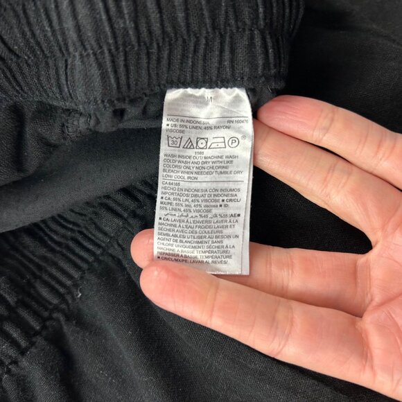 Old Navy Black Linen Blend Wide Leg Lounge Pant M - Picture 5 of 7